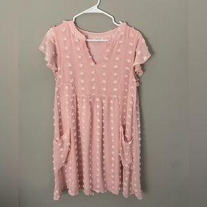 JODIFL Light Pink Polka Dot Dress